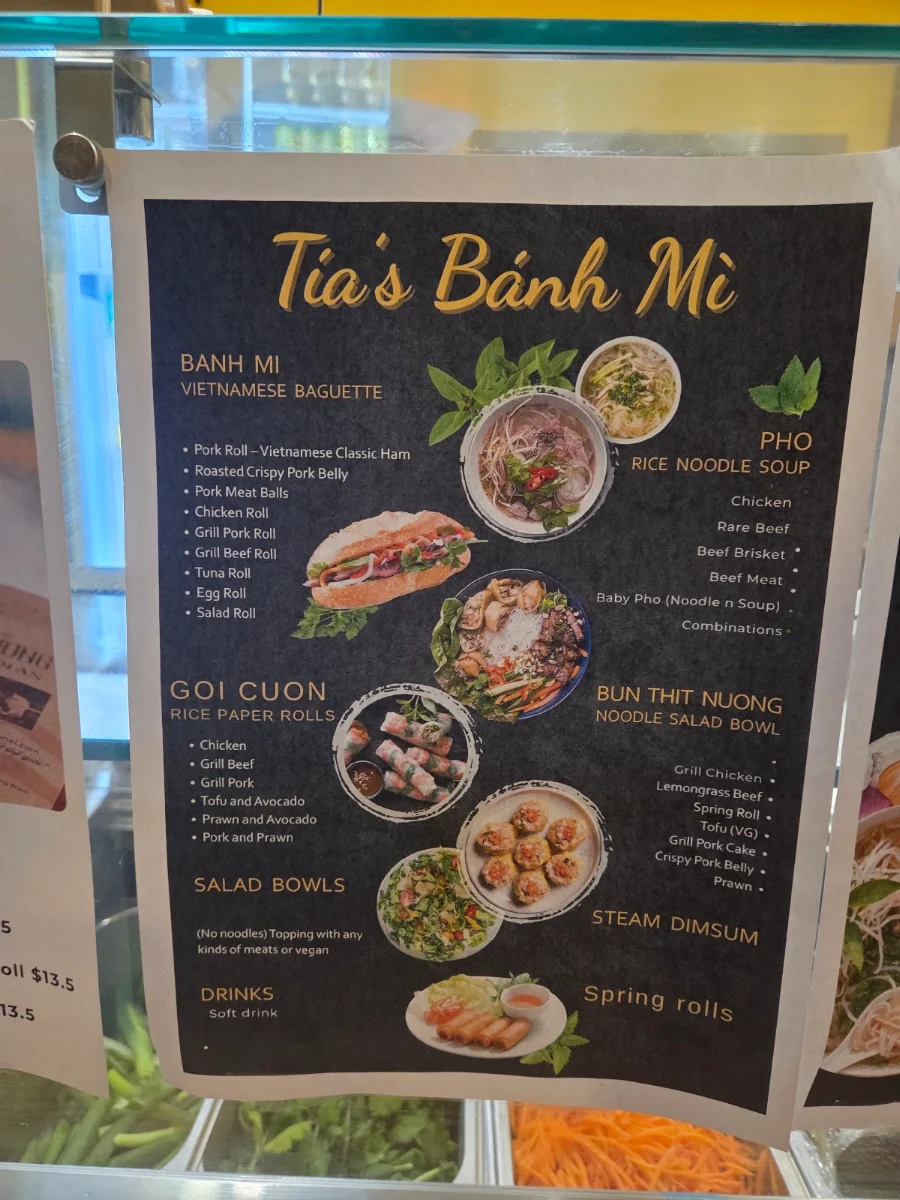 Menu, Tia's Banh Mi