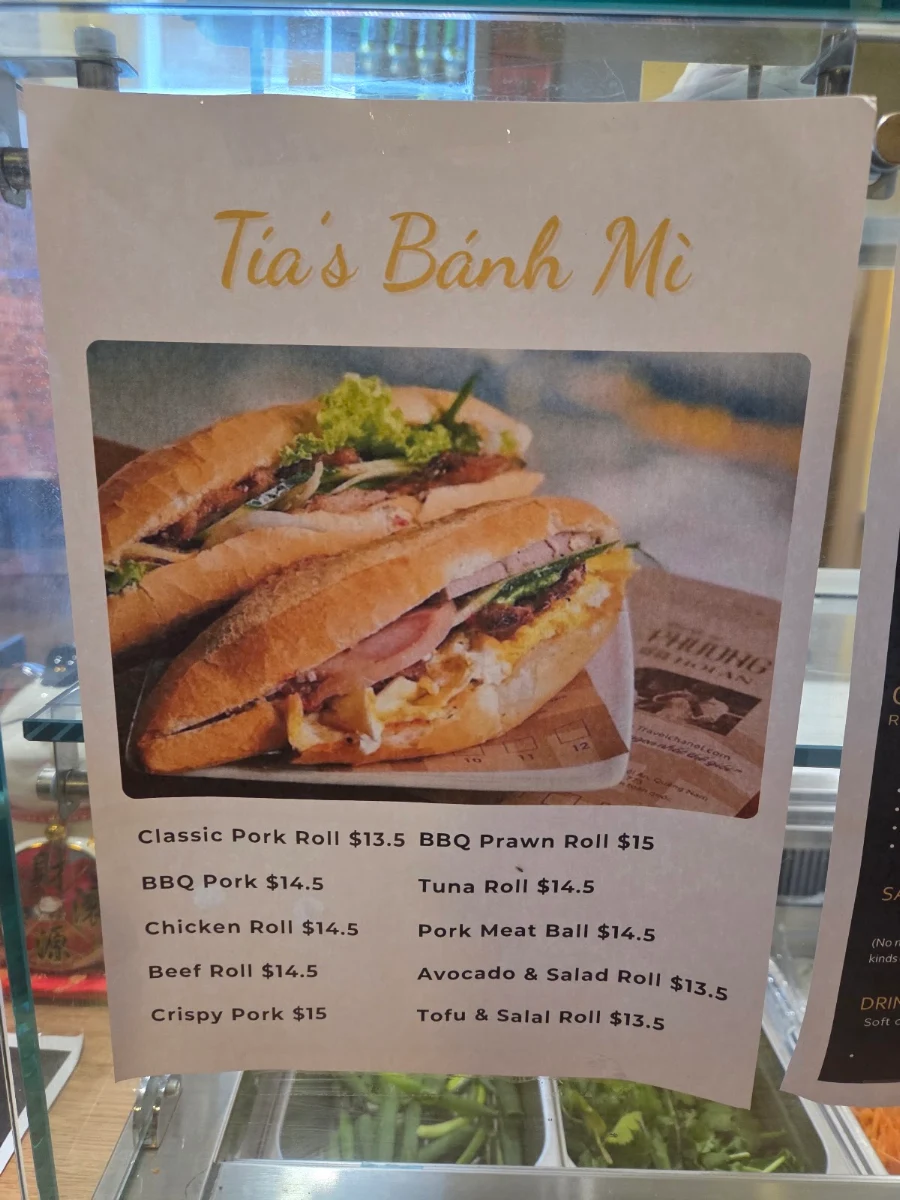 Menu, Tia's Banh Mi