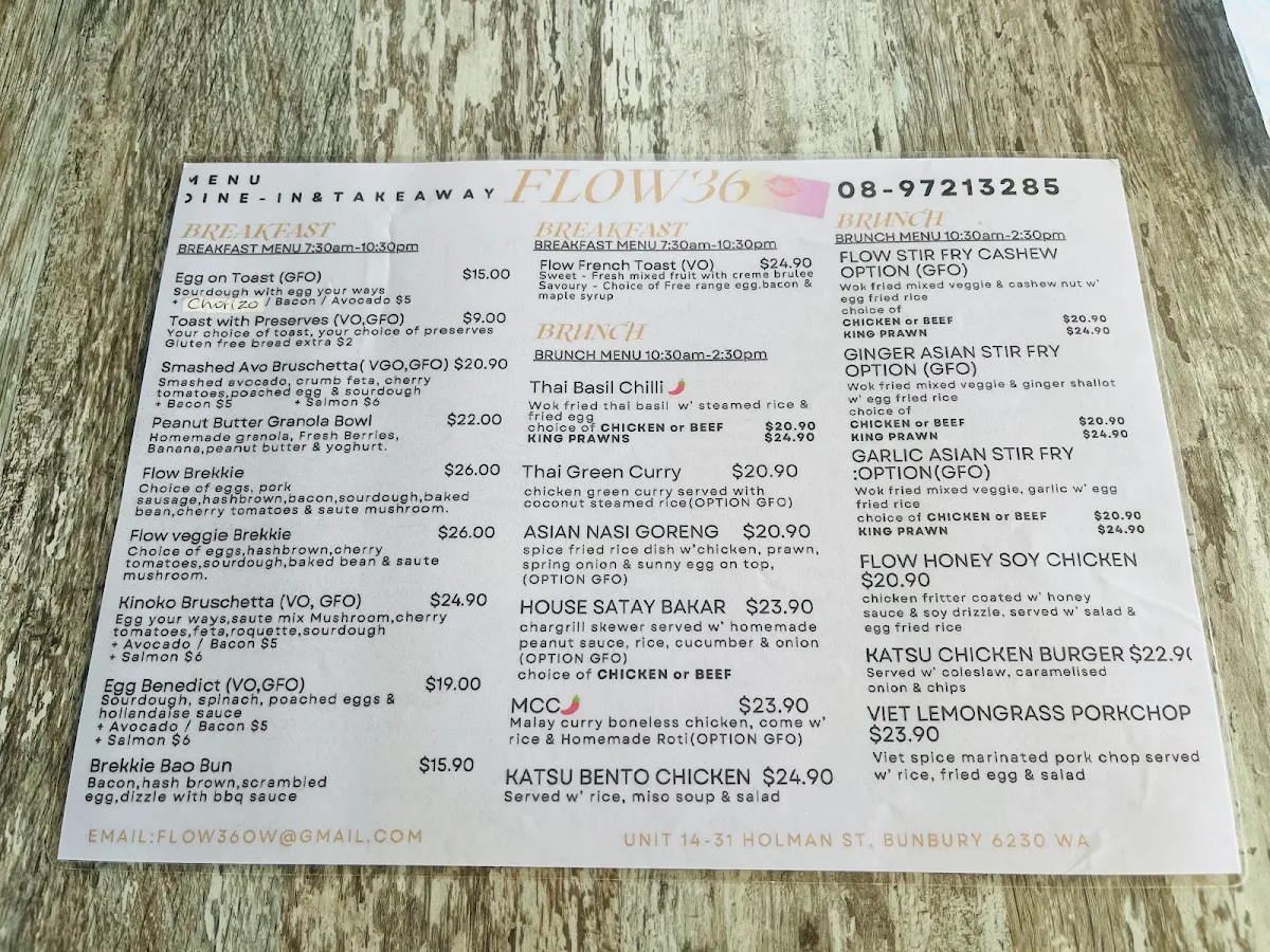 Menu, Flow 36