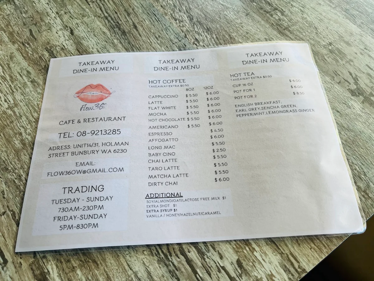 Menu, Flow 36