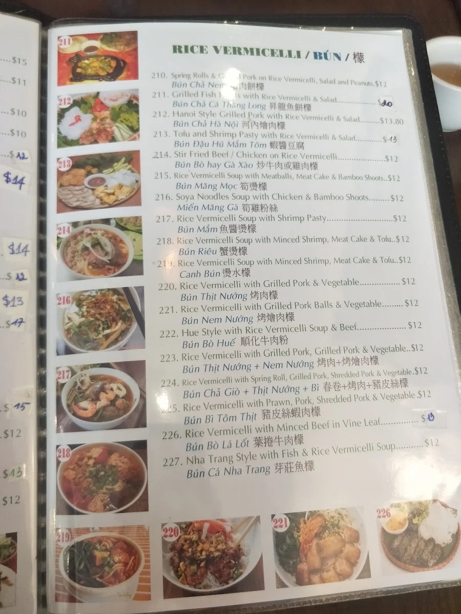 Menu, Phu Vinh