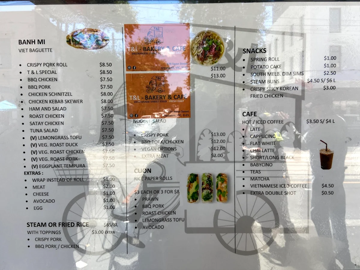 Menu, T&L - Bakery & Café