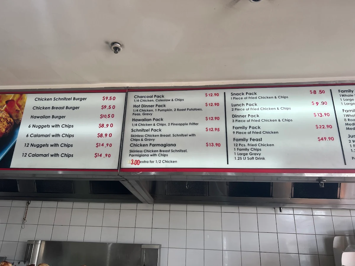 Menu, Goody's Original Charcoal Chicken