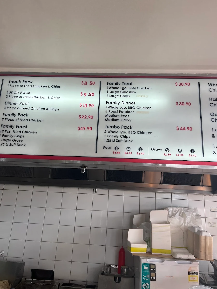 Menu, Goody's Original Charcoal Chicken