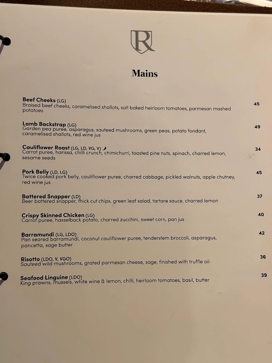 Menu, The Boatshed Restaurant