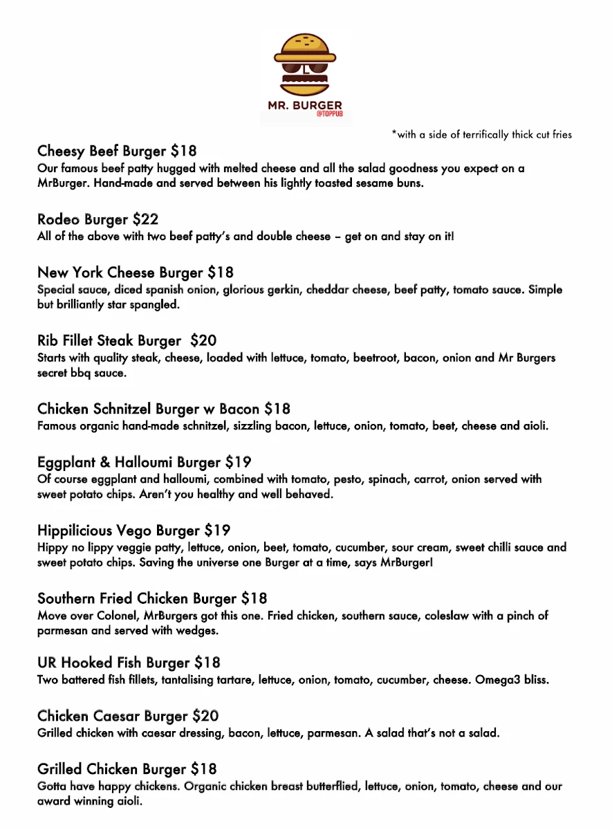 Menu, Commercial Hotel