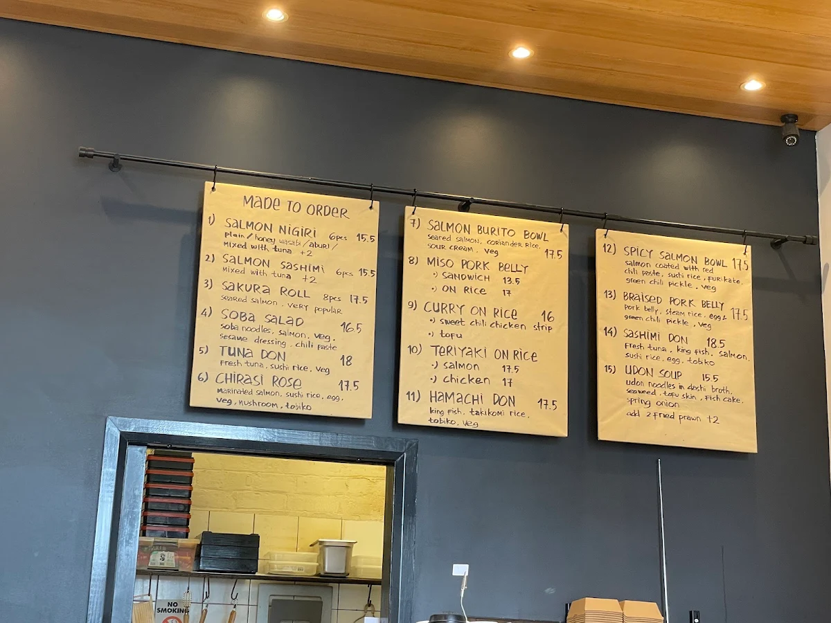 Menu, Tamago Sushi Melbourne