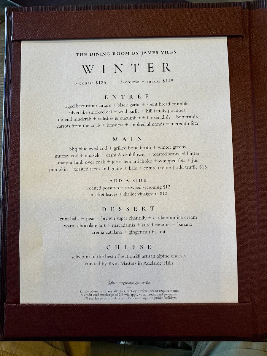 Menu, The Dining Room by James Viles