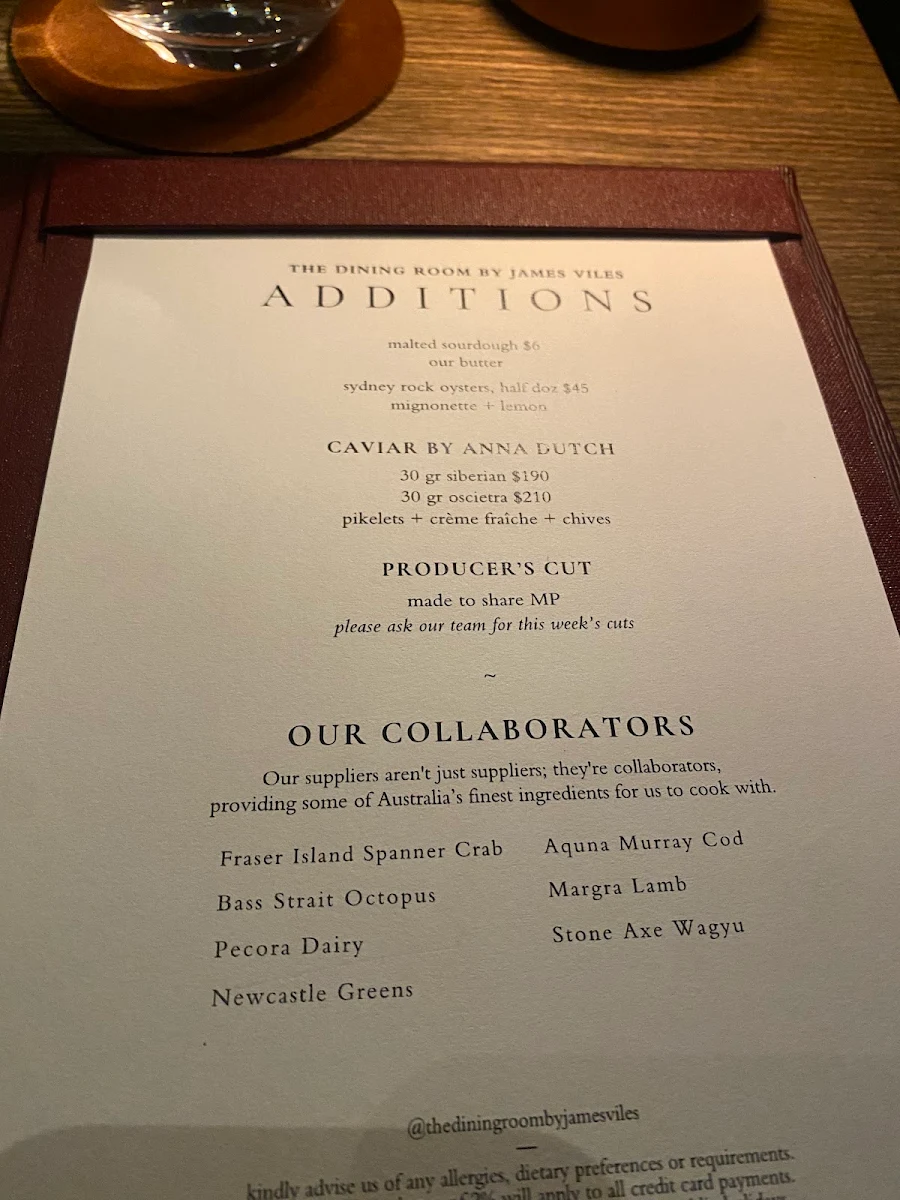 Menu, The Dining Room by James Viles