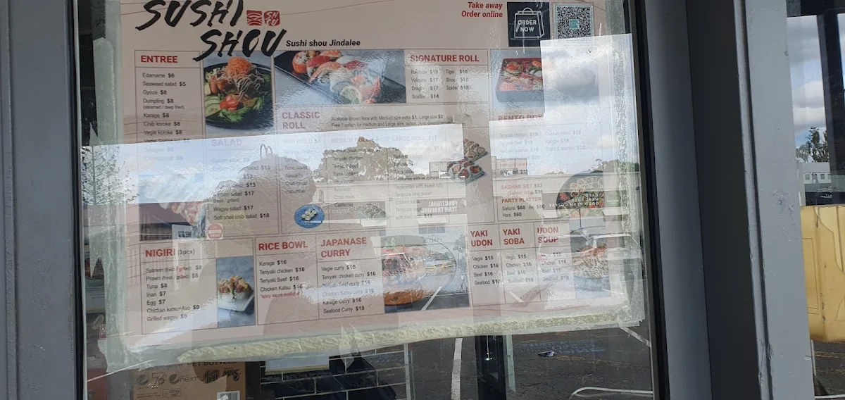 Menu, Sushi Shou Jindalee