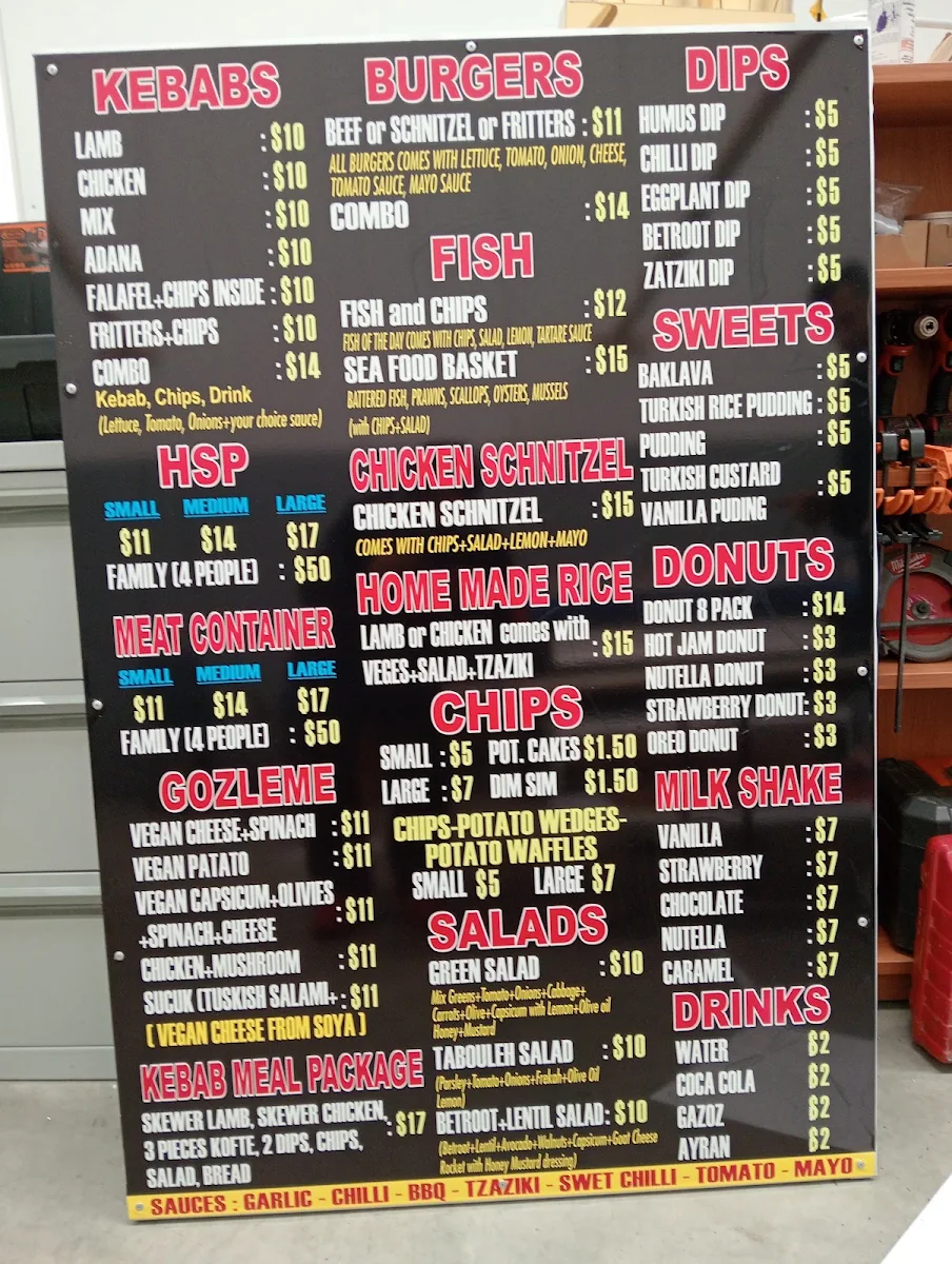 Menu, Ankara Kebabs