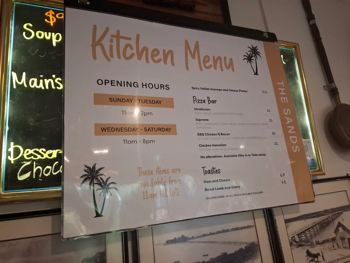 Menu, Silversands Tavern