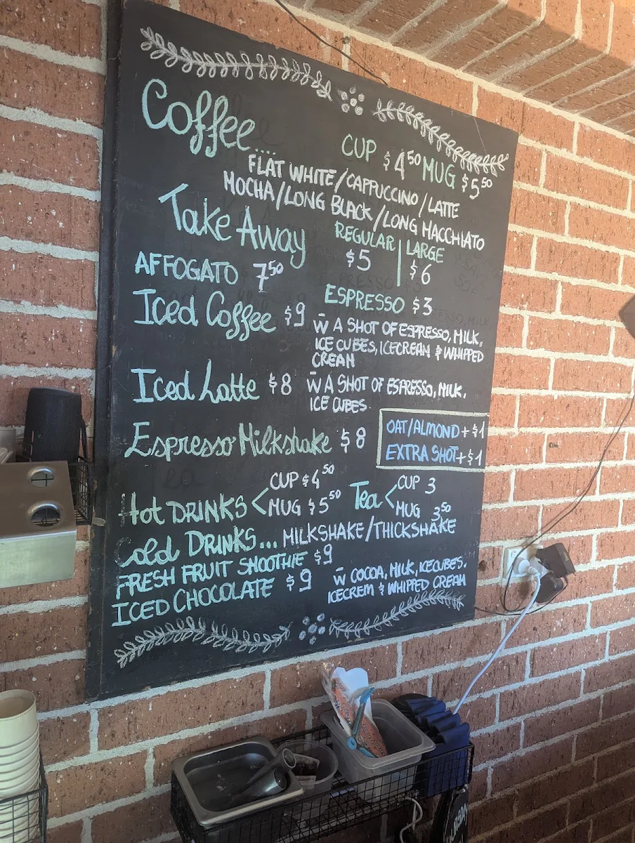 Menu, Adrift Cafe