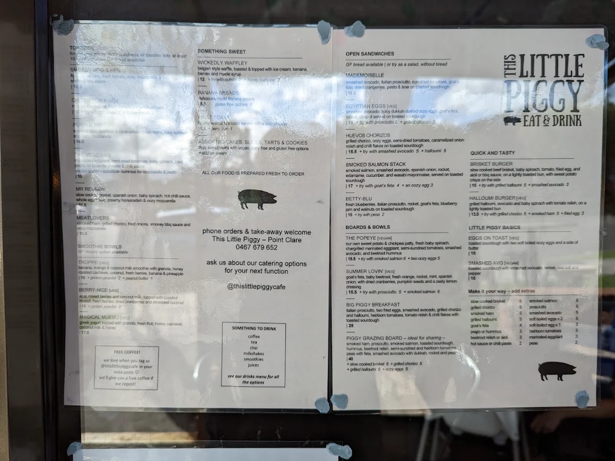 Menu, This Little Piggy Eat & Drink