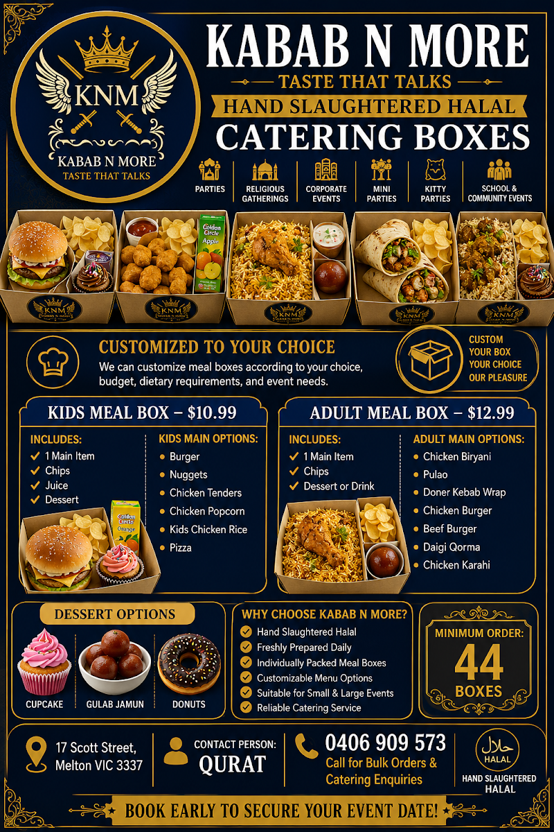 Menu, Kabab N More halal
