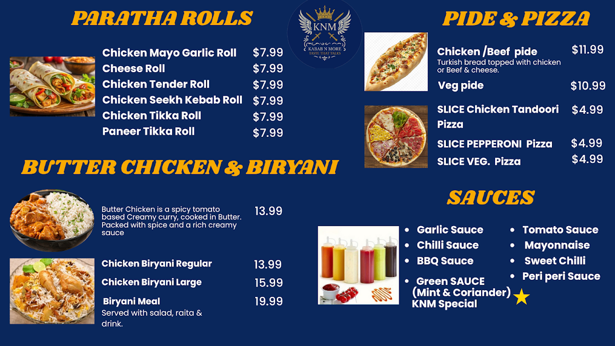 Menu, Kabab N More halal