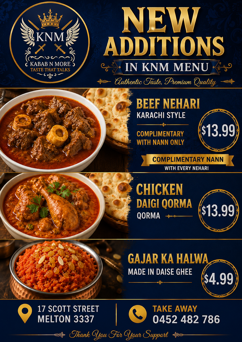 Menu, Kabab N More halal