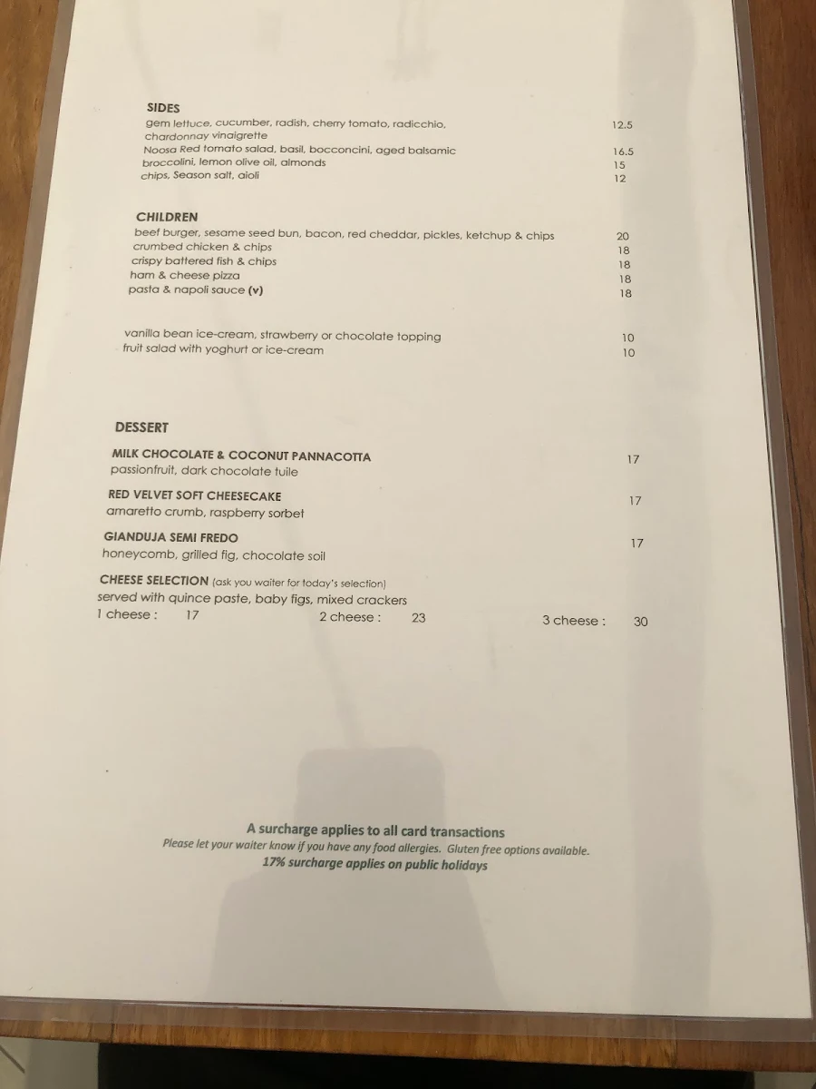 Menu, Season Restaurant & Bar