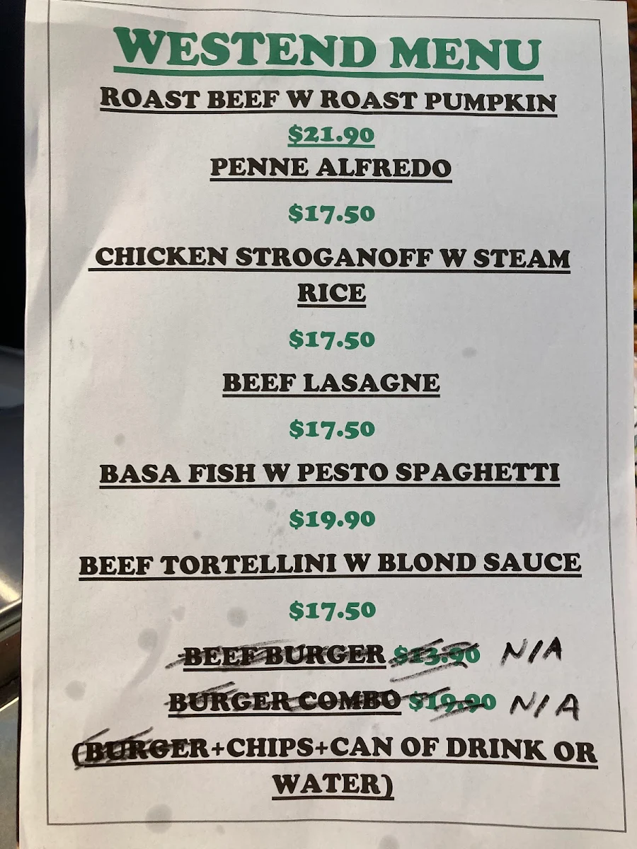 Menu, WESTEND