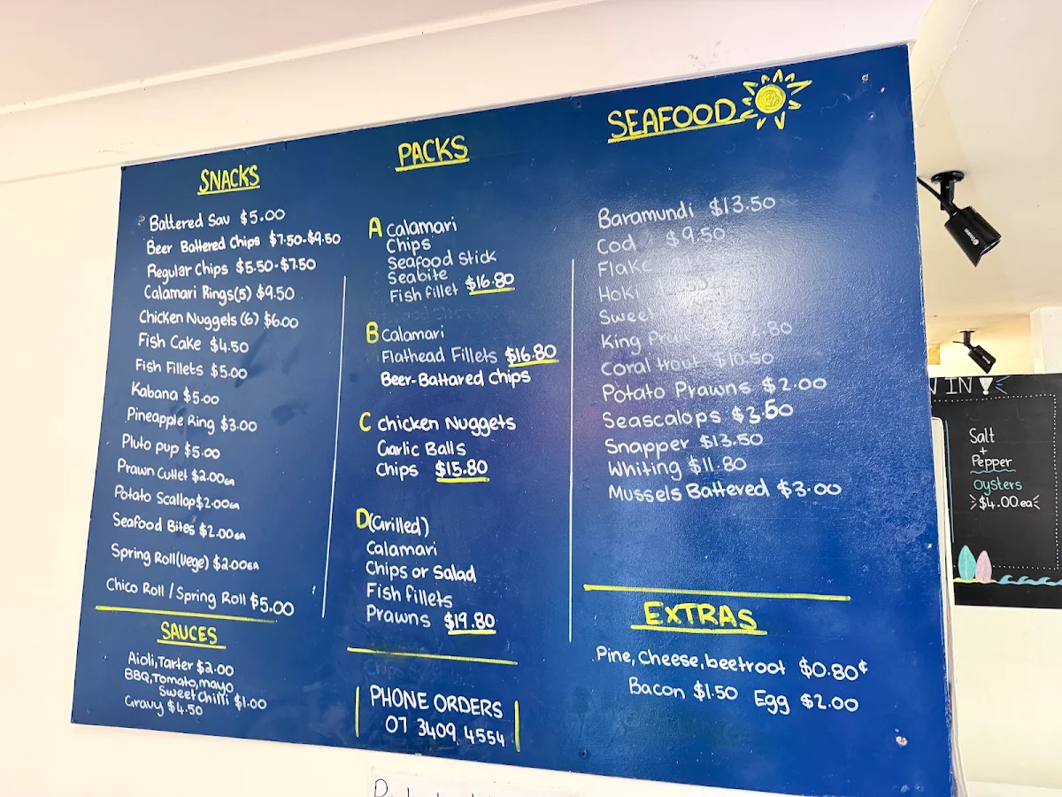 Menu, Macleay Island Takeaway