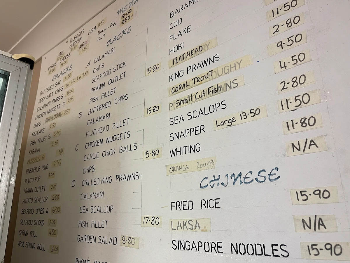 Menu, Macleay Island Takeaway