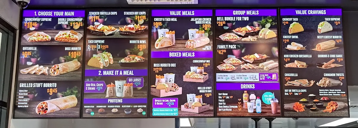 Menu, Taco Bell Ellenbrook North