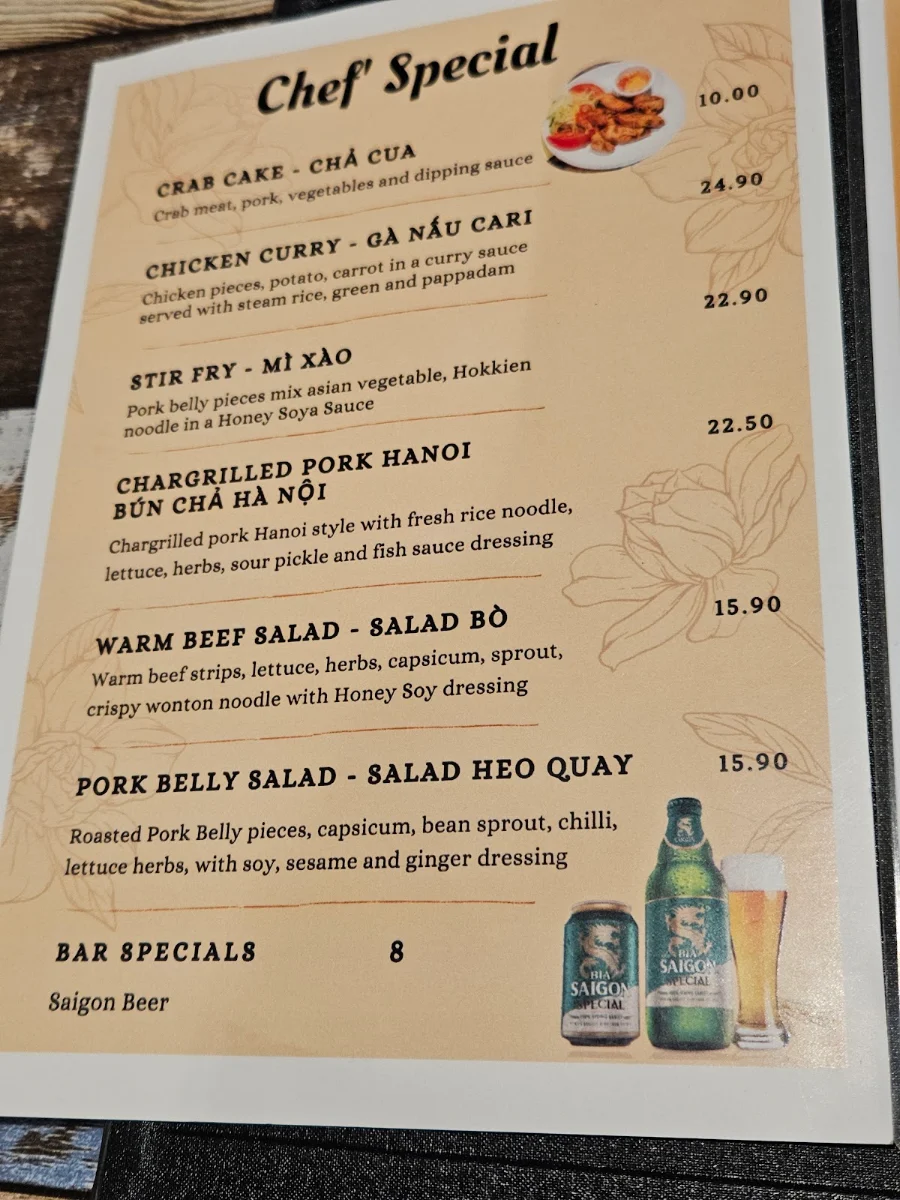Menu, Vietnamese Delight