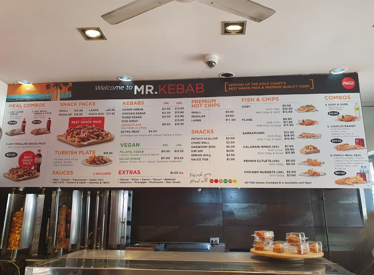 Menu, Mr Kebab