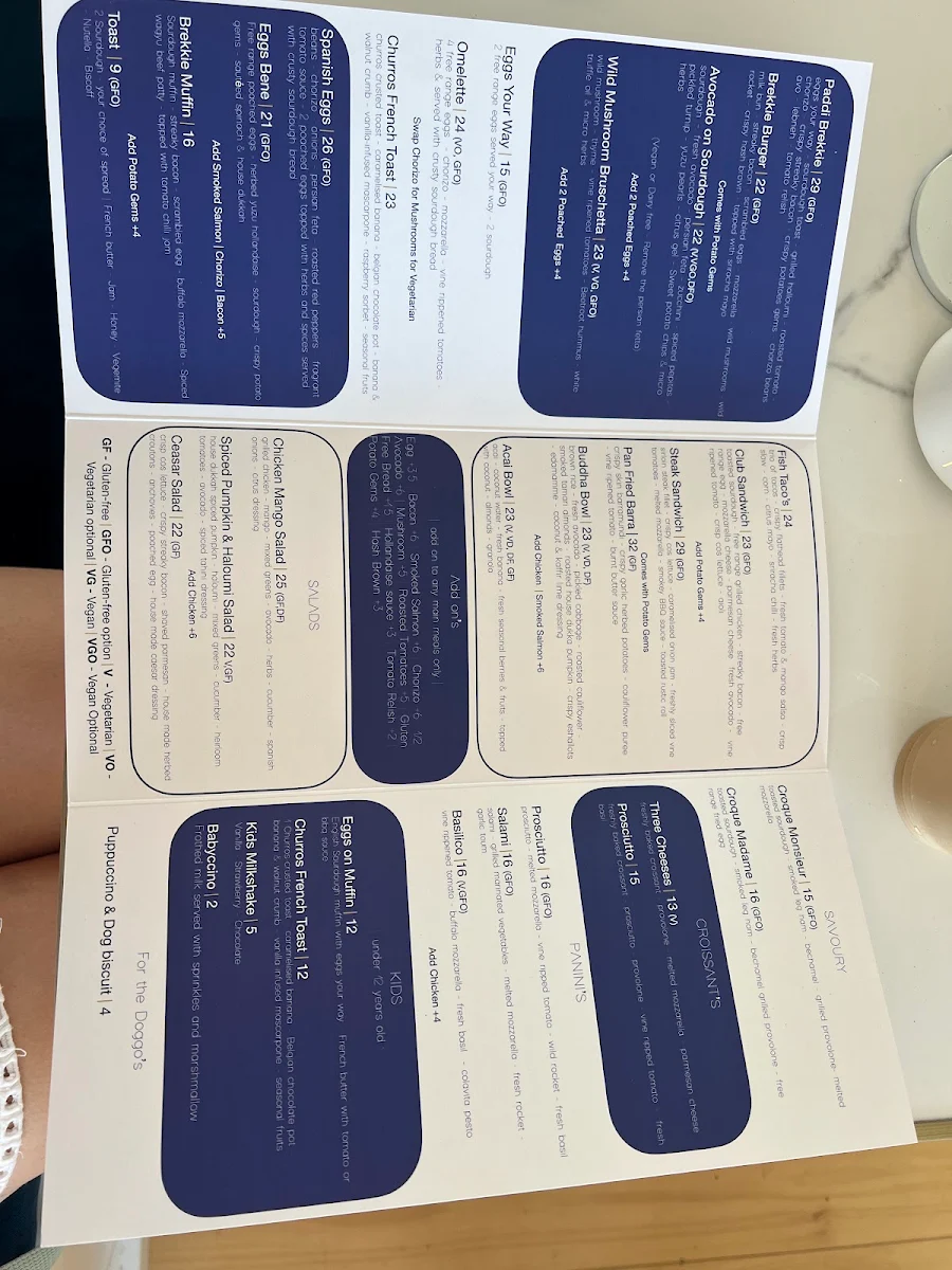 Menu, Paddi
