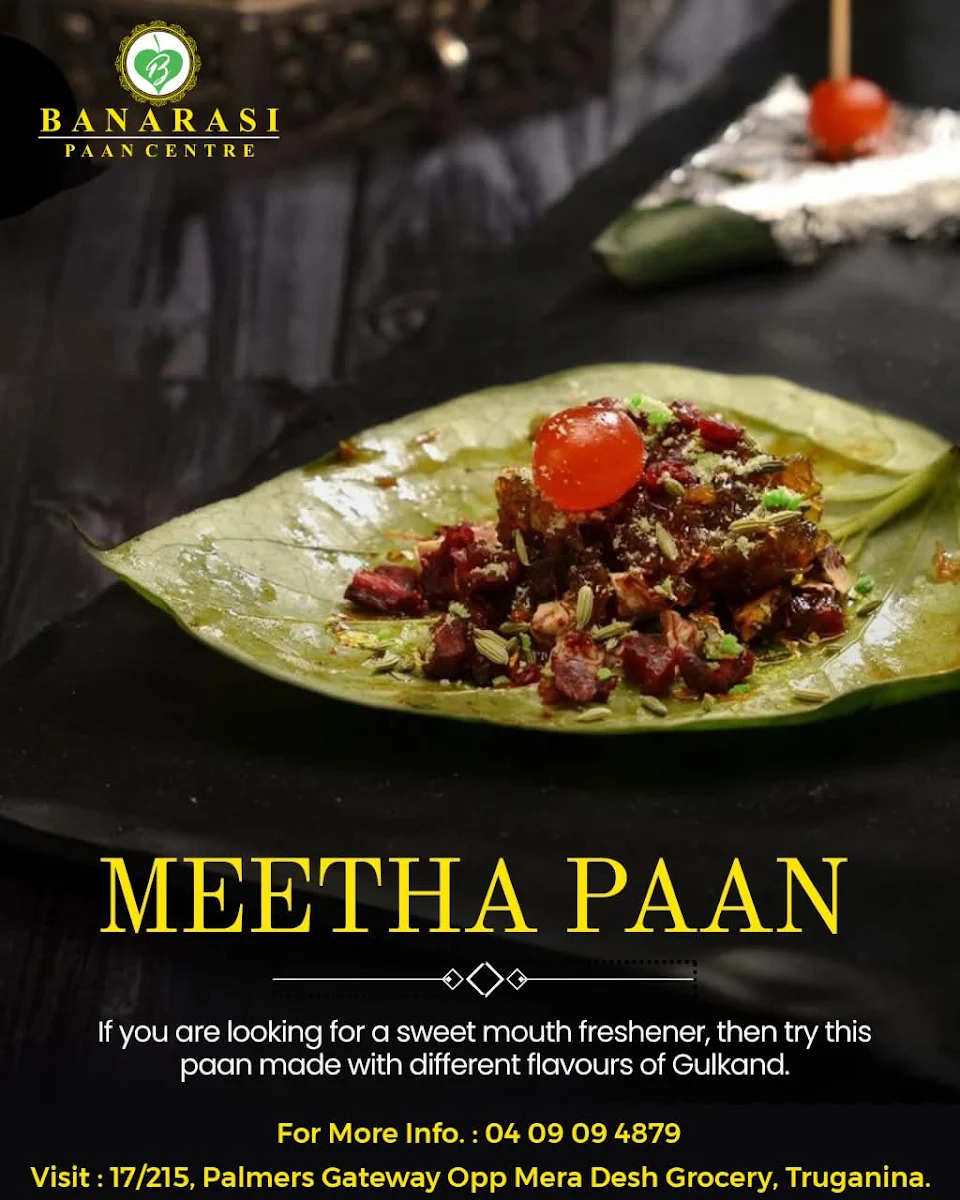 Menu, Banarasi Paan Centre Truganina