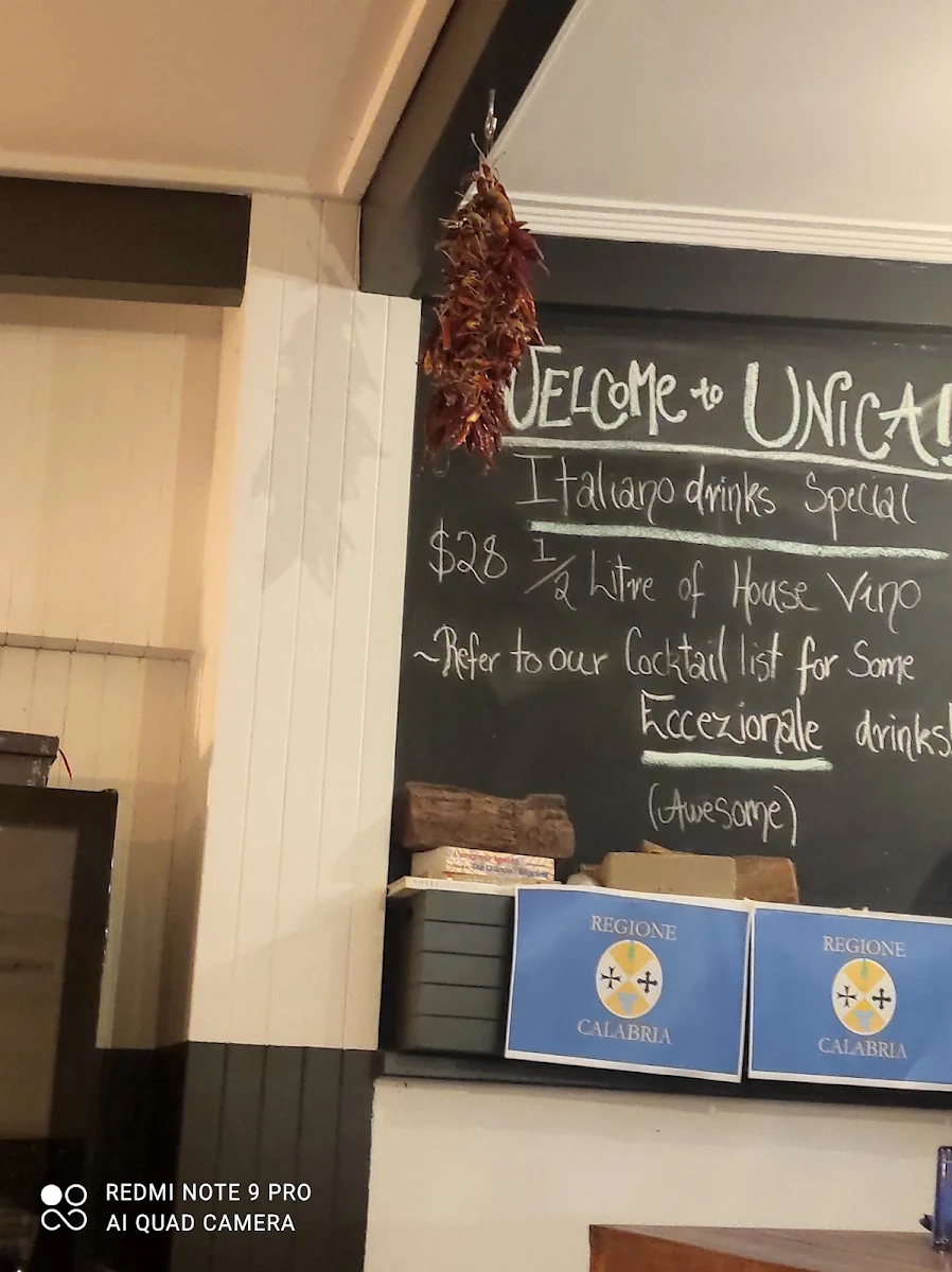 Menu, Unica Cucina E Caffe