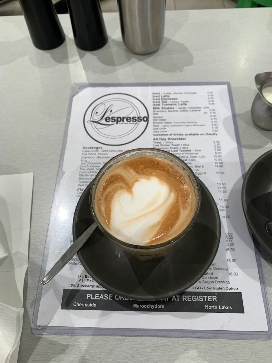 Menu, L'espresso Coffee House