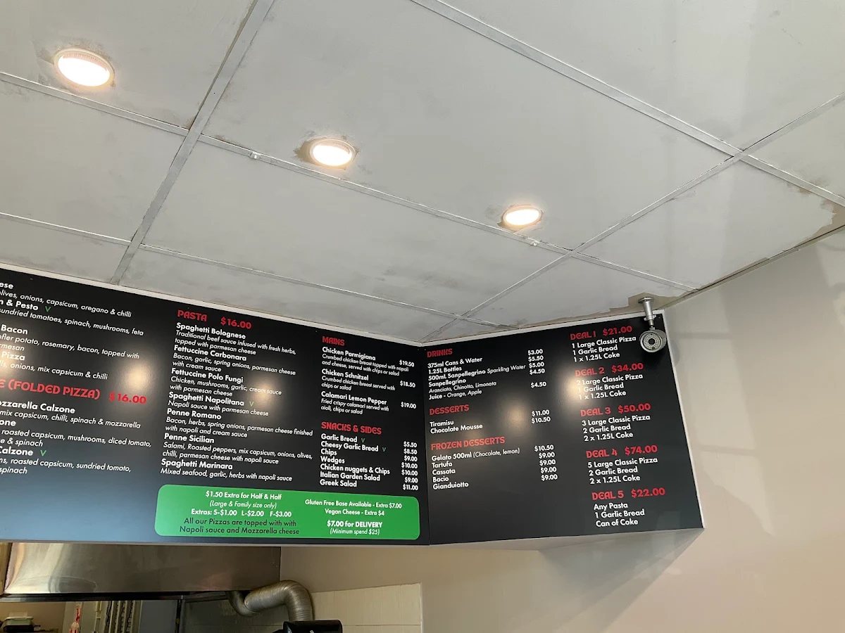 Menu, Pizzalicious