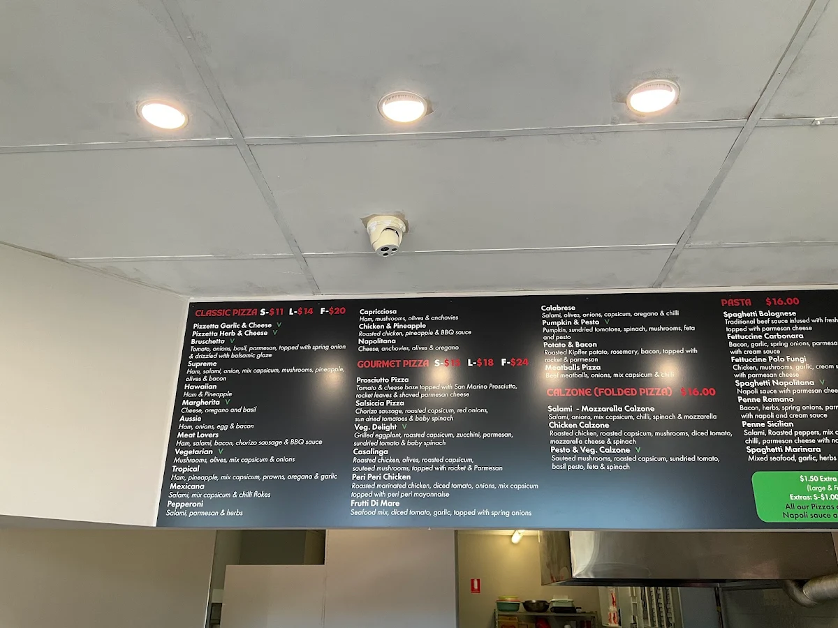 Menu, Pizzalicious