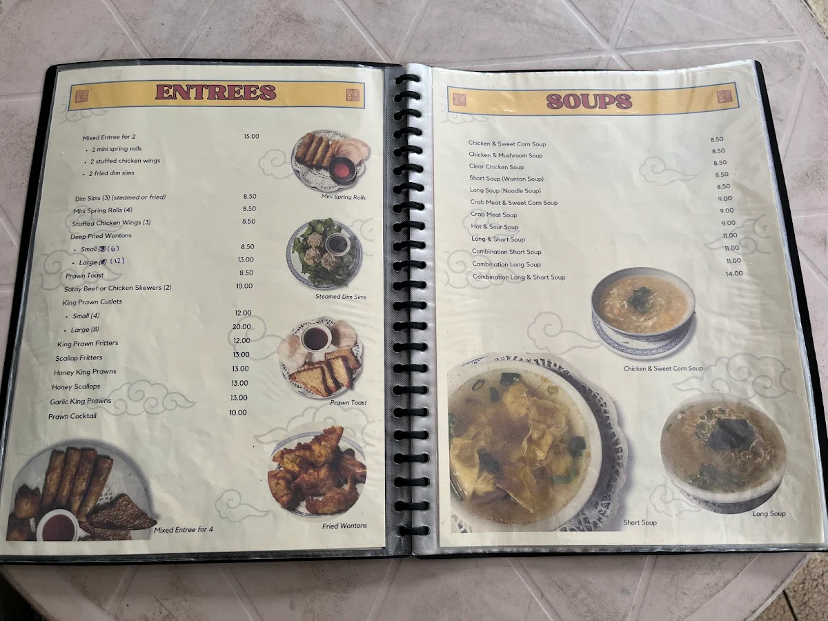 Menu, China King Restaurant