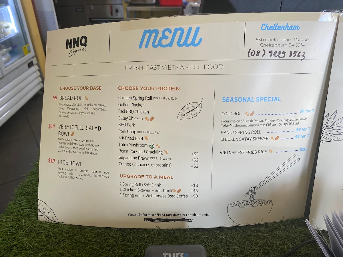 Menu, NNQ Express
