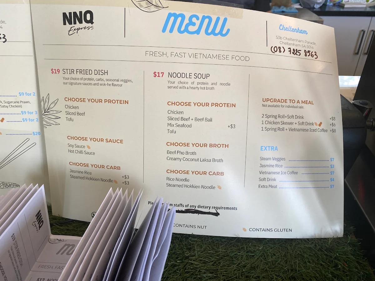 Menu, NNQ Express