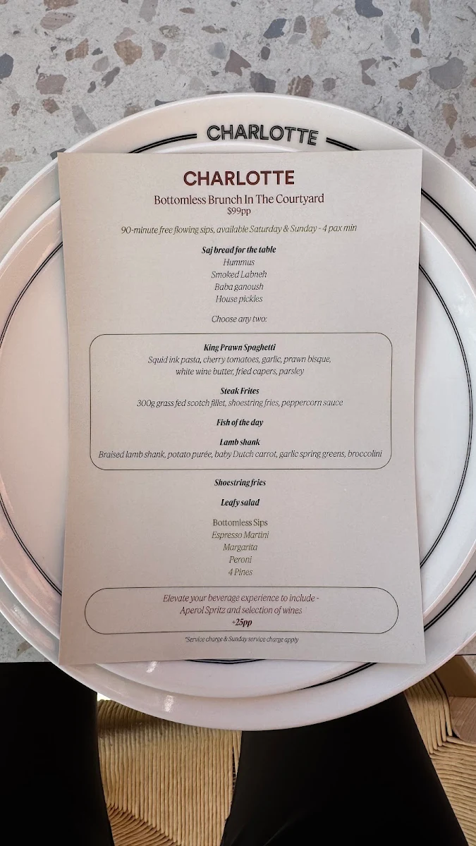 Menu, Charlotte Cafe Forestville