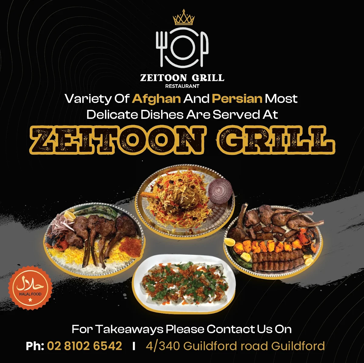Menu, Zeitoon Grill Restaurant
