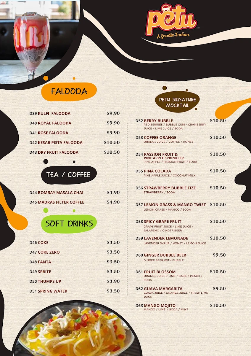 Menu, Petu Schofields