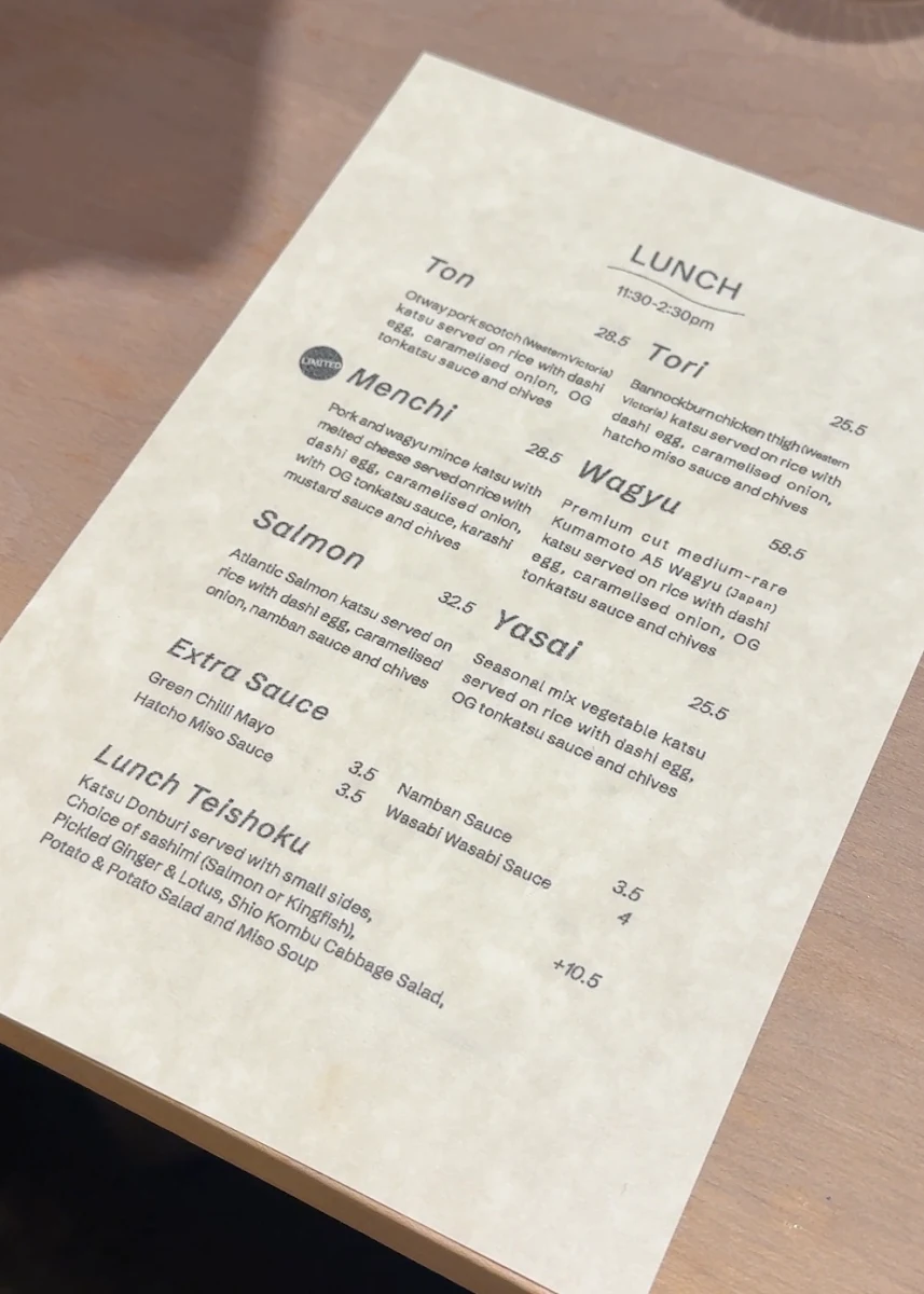 Menu, Atsu