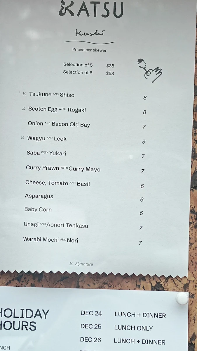 Menu, Atsu