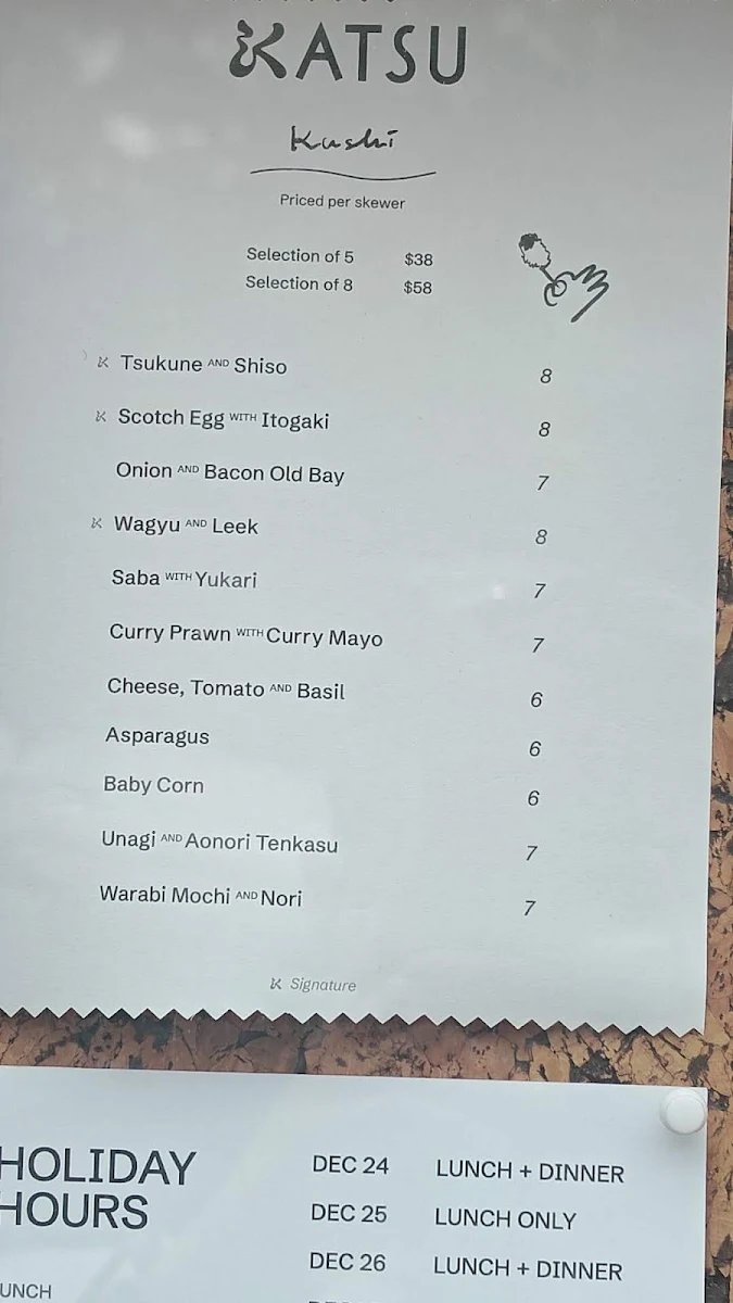 Menu, Atsu