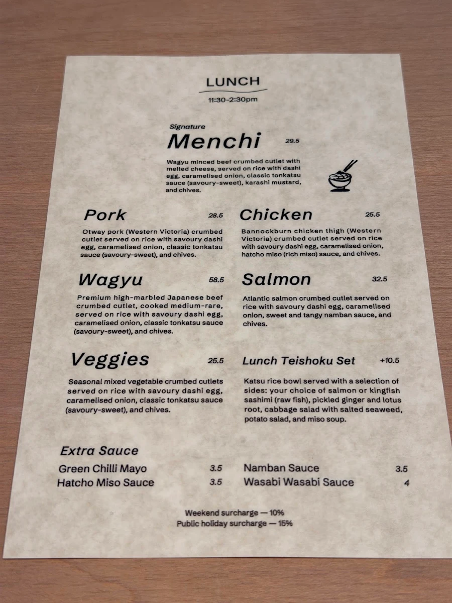 Menu, Atsu