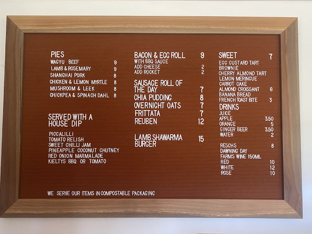 Menu, Farm Club Australia