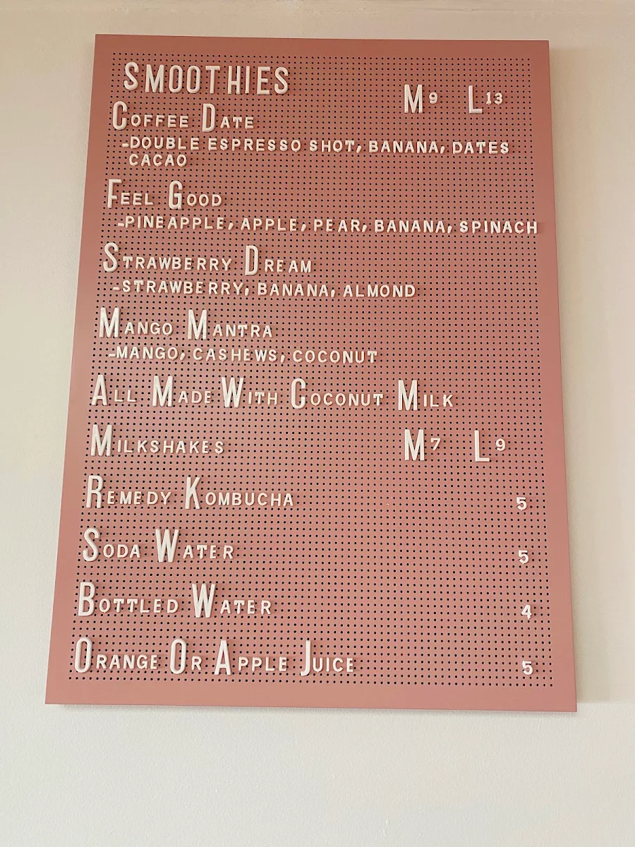 Menu, Oh Honey