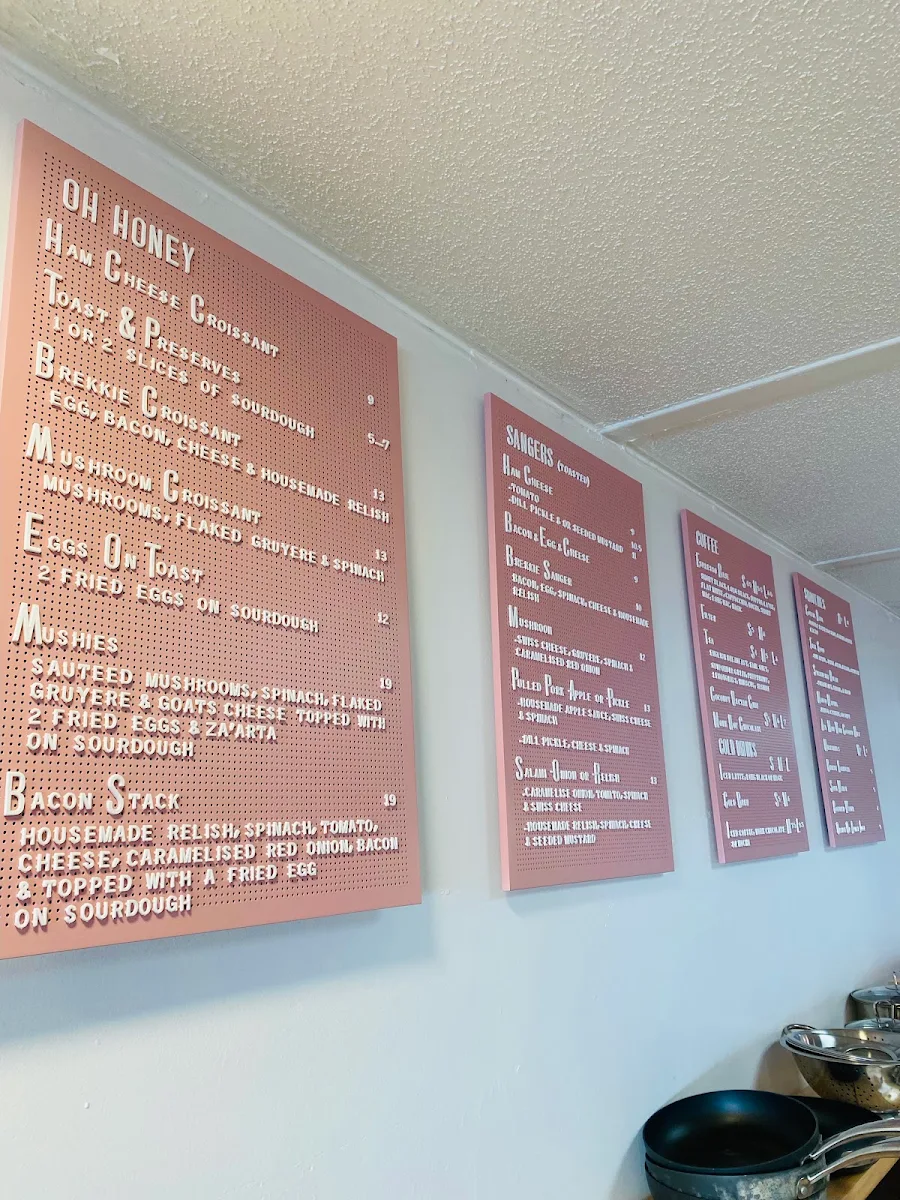Menu, Oh Honey