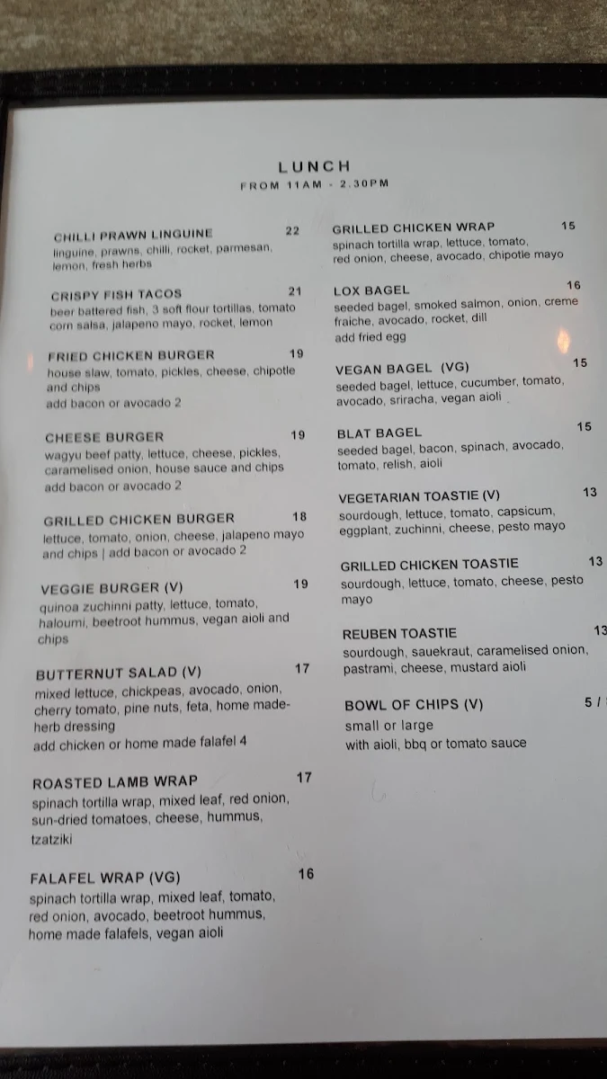 Menu, Karoo & Co The Old School