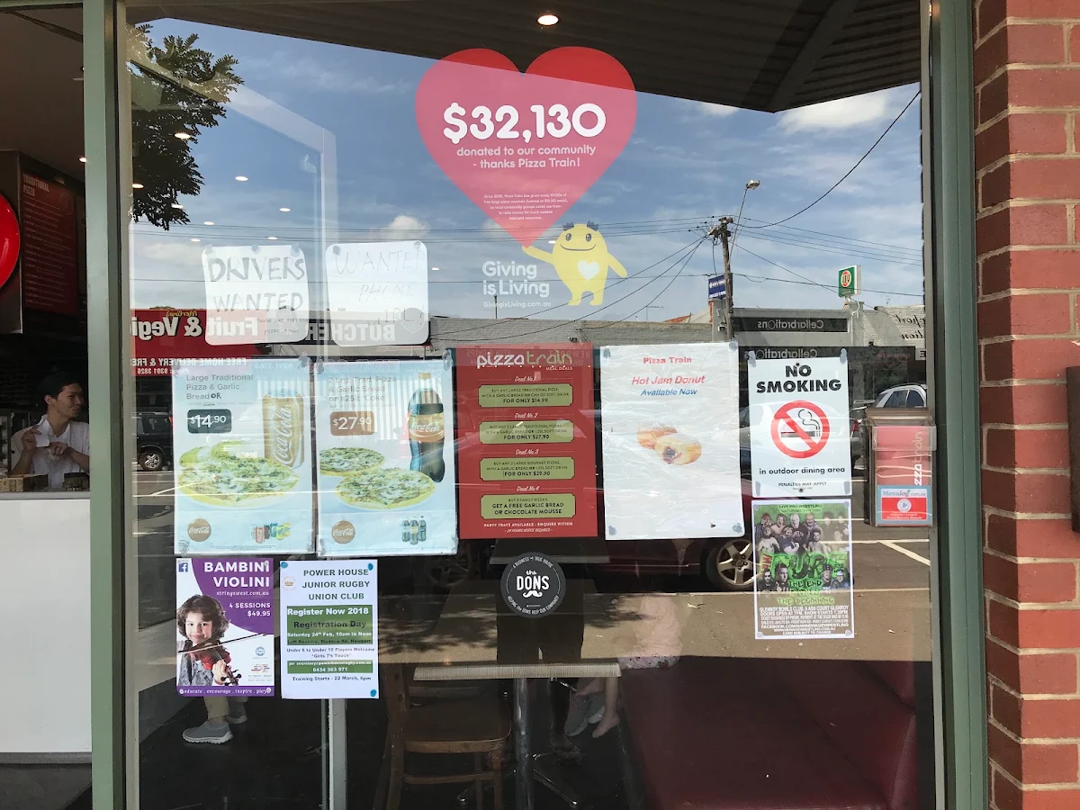 Menu, Pizza Train