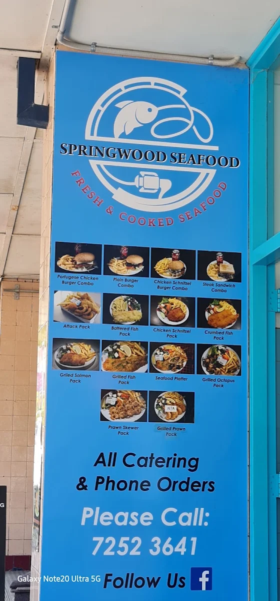 Menu, Springwood Seafood